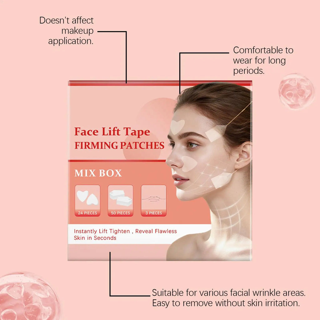 V Lift Face Sticker Invisible Makeup Adhesive Lift Face Tape Slim Patch Facial Line Wrinkle Sagging Skin Fast Pull Chin Tape Qme