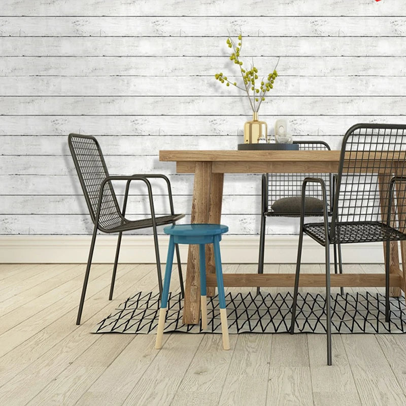 Ivory White Retro Imitation Wood Vertical Pattern Self-adhesive Qme