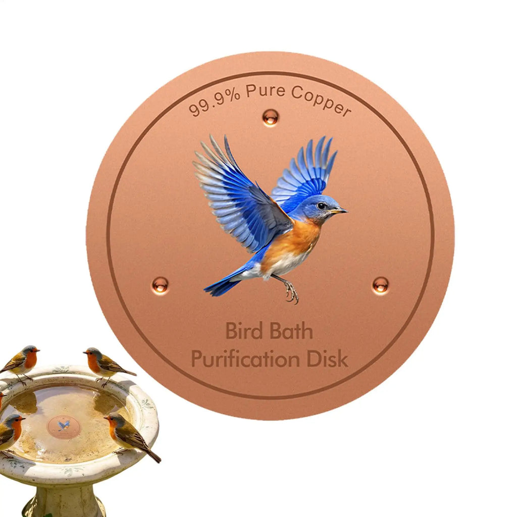 Bird Bath Copper Disk Water Cleaning Purification Plate Copper Bird Bath Purification Disk For Pool Garden Outdoor Breeding Qme