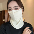 Drinking Water Neck Protection Sun Ice Silk Mask No Trace UV Cycling Qme Beige Long
