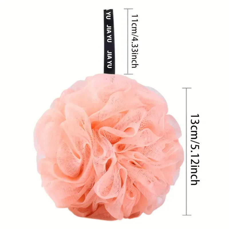 Colorful Mesh Pouf Shower Sponge With Loofah And Shower Ball Soft And Gentle On Skin Perfect For Bathing And Showering Qme