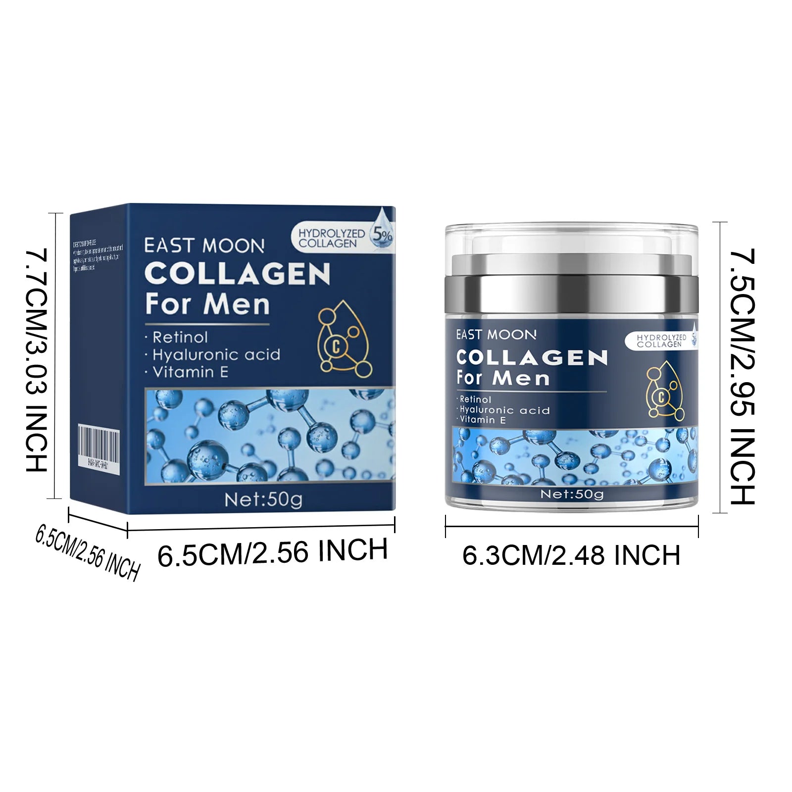 Men's Retinol Collagen Face Cream Hydrating Lifting Firming Fade Fine Lines Brighten Skin Tightening Anti-Wrinkle Men Skin Care Qme