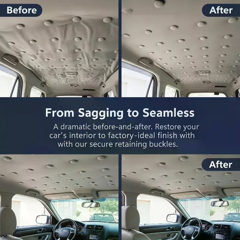Auto Roof Retaining Buckle Headliner Repair Button Fabric Metal Rivet Qme