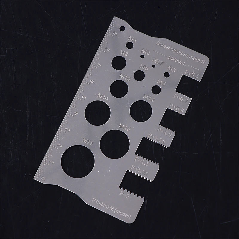 Durabler Stainless Steel Ruler Screw Measuring Precise Pitch Qme