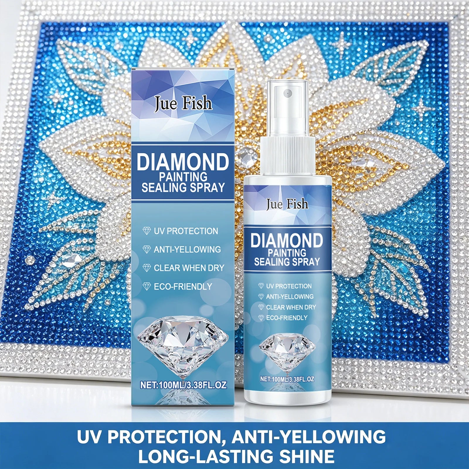 Diamond Paintings Sealing Spray Enhancing Diamond Shine Effect UV Protection Eco-Friendly Anti-Yellowing Spray Permanent Sealer Qme