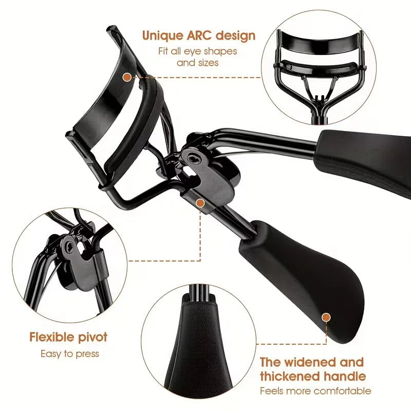 Wide Angle Eyelash Curler Ergonomic Non-slip Curling Tool Long Qme