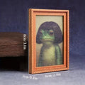 1pcs Fridge Magnet Cute Retro Ornament Wood Artistic Photo Frame Design Frog Magnets For Fridge Home Appliances Kitchen Dorm Qme as shown