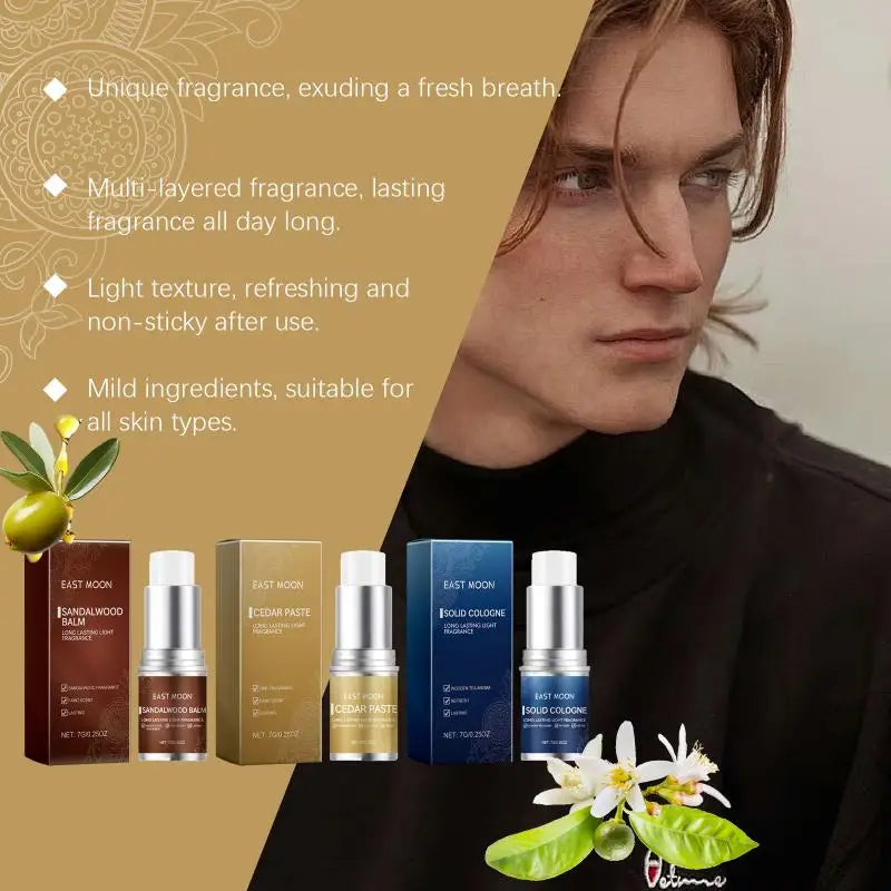 Sandalwood Balm Men Portable Solid Perfume Long Lasting Scent Dating Qme
