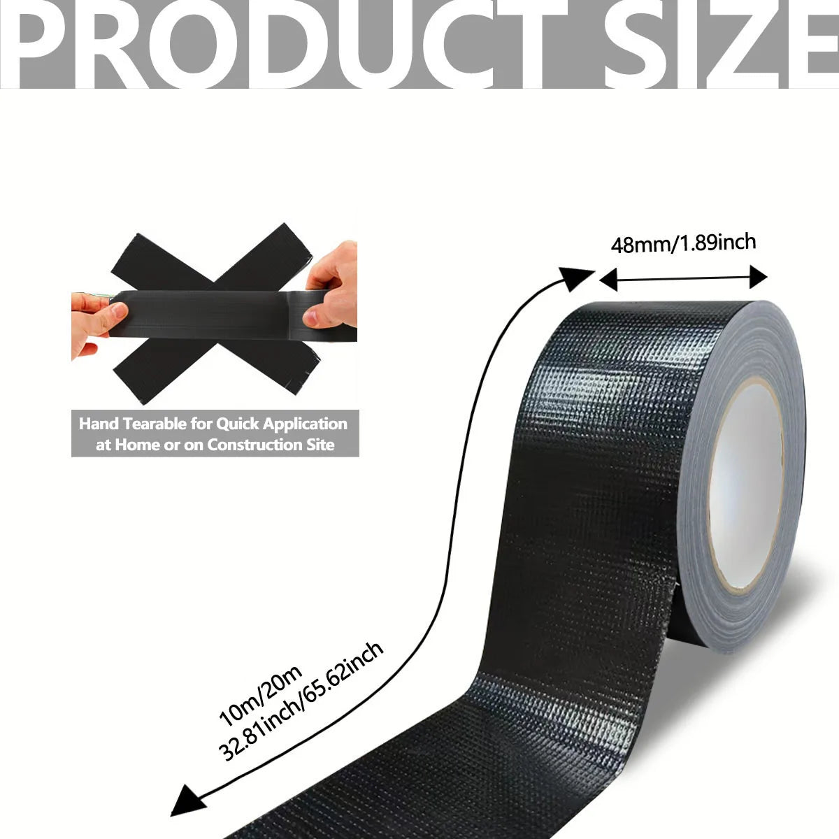 Super Strong Pipe Tape - Waterproof Carpet and Floor Tape, Hand Tearable, All Weather Tape for Indoor/Outdoor Use Suitable Qme