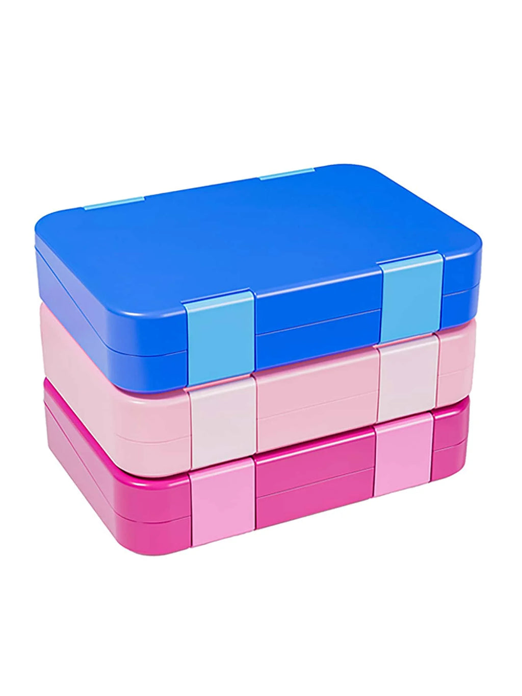 Large Capacity Double Button Lunch Box Divided Bento Detachable Easy Qme