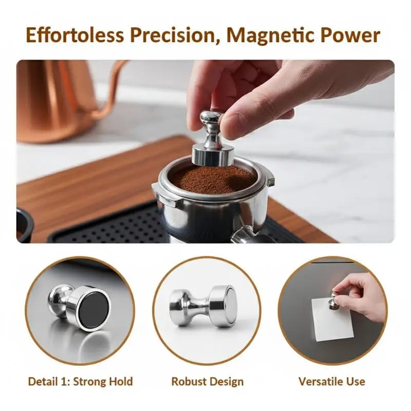 Espresso Puck Screen Magnet Handle Reusable 51 53 Coffee Filter Mesh Qme