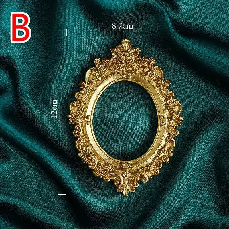 Golden Retro Photo Frame Nail Art Jewelry Decoration Home Decoration Photography Background Shooting Photo Props Qme B