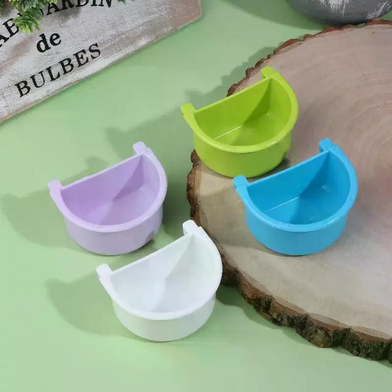 5pcs Bird Food Feeding Dish Easy To Install Bird Cage Feeder Bowl For Small Animals Budgie Parrot Parakeets Lovebirds Qme