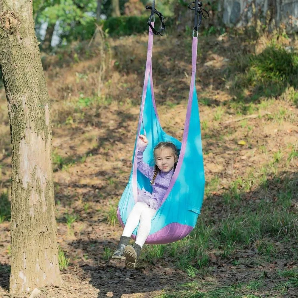 Kids Pod Swing Seat Cotton Child Hammock Swing Chair Sensory Swing for Indoor Outdoor for Children with Autism ADHD Asperger Qme