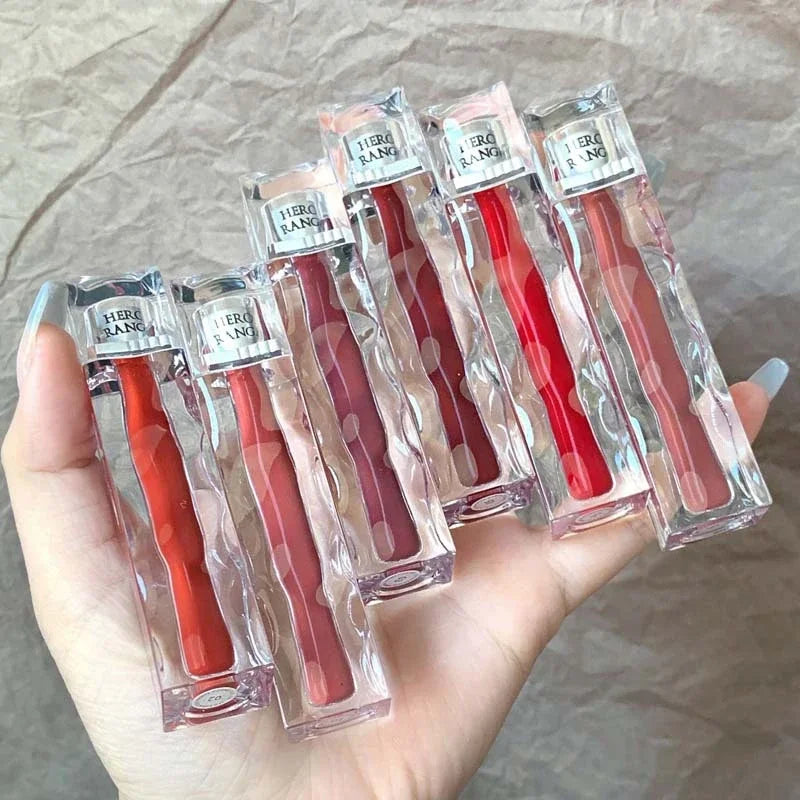 New Waterproof Nonstick Cup Mirror Lip Glaze Long Lasting Lip Gloss Tint Dyeing Liquid 6 Colors Lipstick Beauty Makeup Cosmetic Qme
