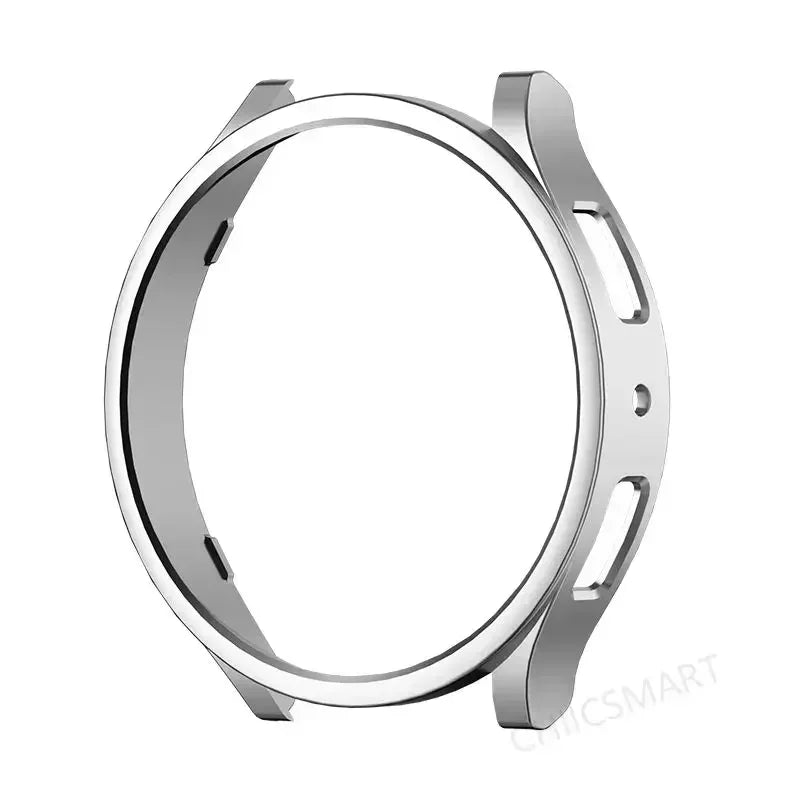Bling Case for Samsung Galaxy Watch 6 4 Case 40mm 44mm Accessories Fashion Two Rows Diamond bumper Galaxy Watch 5 6 40 mm Cover Qme Silver02 Watch 6 Classic 47mm