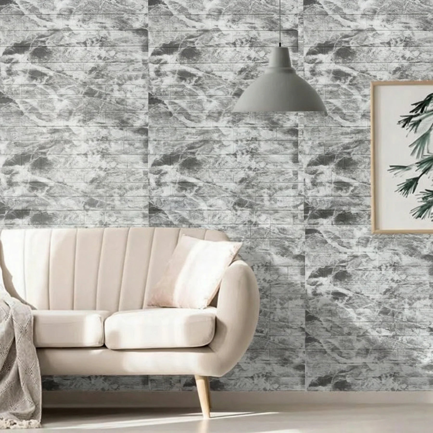 5Pcs 3D Brick Soft Foam Wallpaper 77cmx70cm Self Adhesive Waterproof Wall Sticker Stain Resistant Indoor Living Home Wall Decor Qme retro grey 77x70cm 5pcs