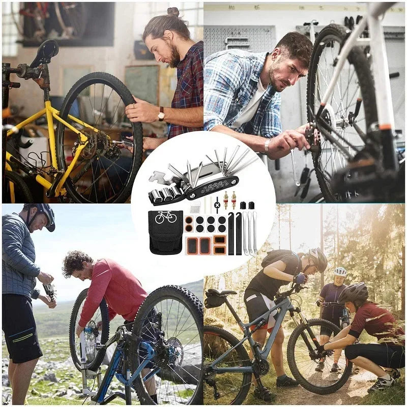 Bicycle Repair Tools Multi Tool Pump Tire Patch Portable Mountain Qme