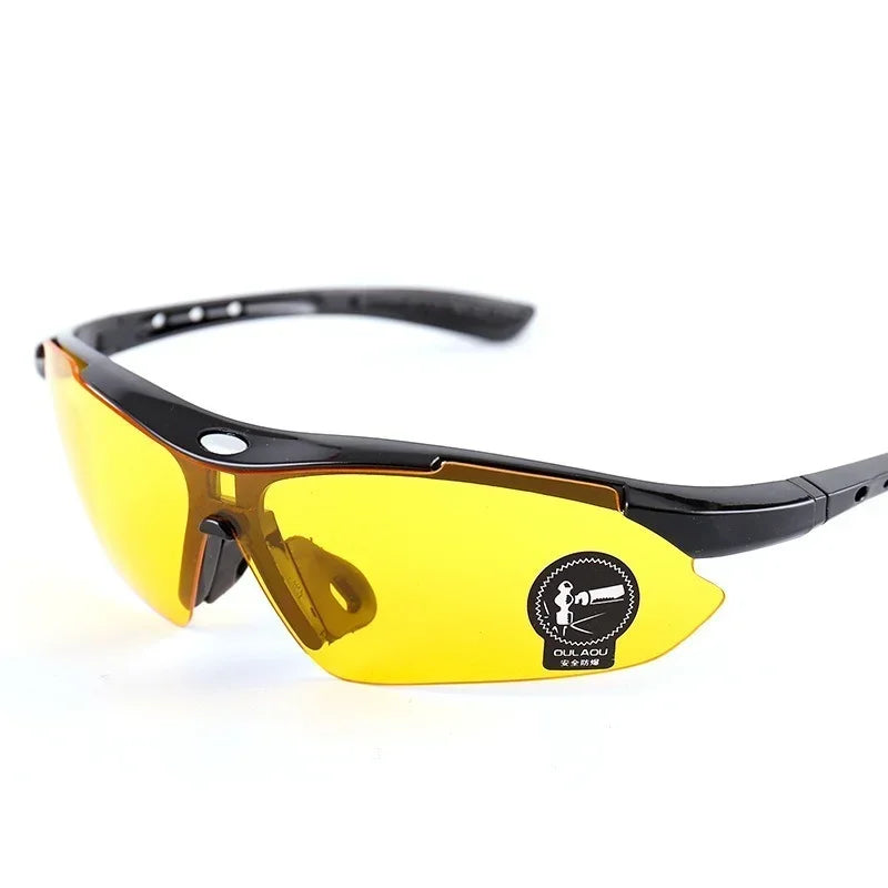 Outdoor Sports Camping Hiking Driving Fishing Sport Sunglasses Polarized Sun Goggles for Men and Women Qme Yellow black border