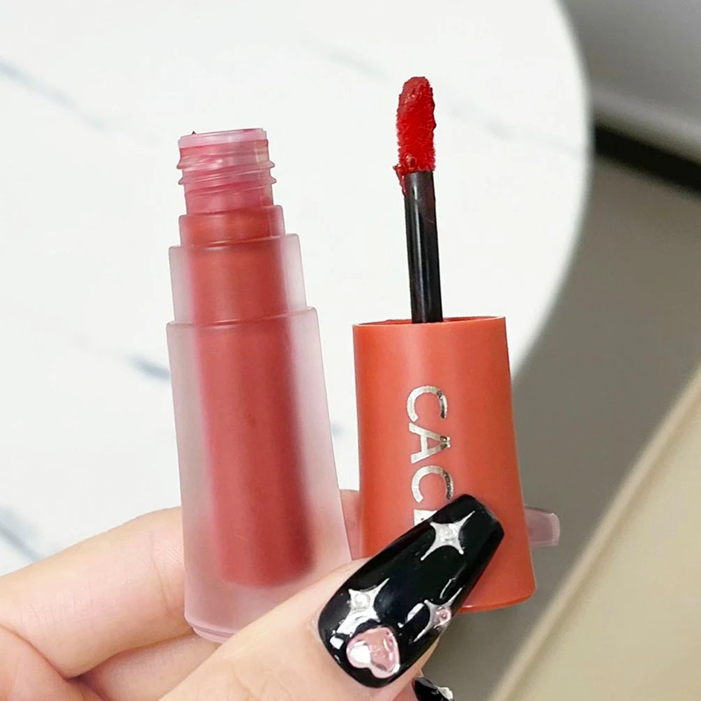 Sexy Red Lipstick Lip Gloss Makeup Waterproof Velvet Non-stick Cup 6 Colors Lip Tint Matte Long Lasting Liquid Lipstick Cosmetic Qme