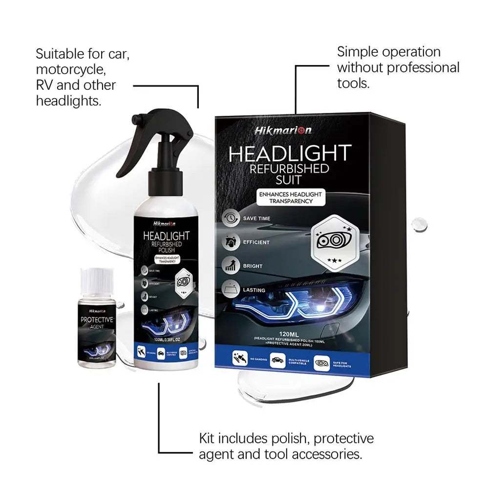 Yellowed Headlamps Refurbishing Fluid Restores Brightening Polish Car Qme
