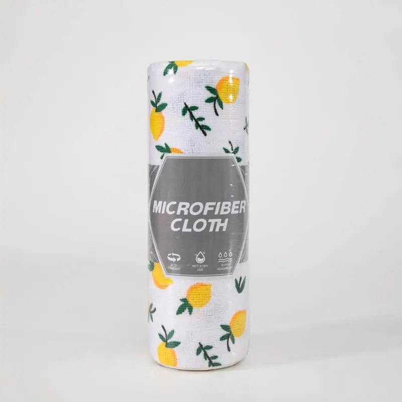 Tearable Microfiber Cleaning Cloth Roll Reusable With Cute Prints For Kitchen Wiping Home Use Cleaning Supplies Household Tool Qme one size S