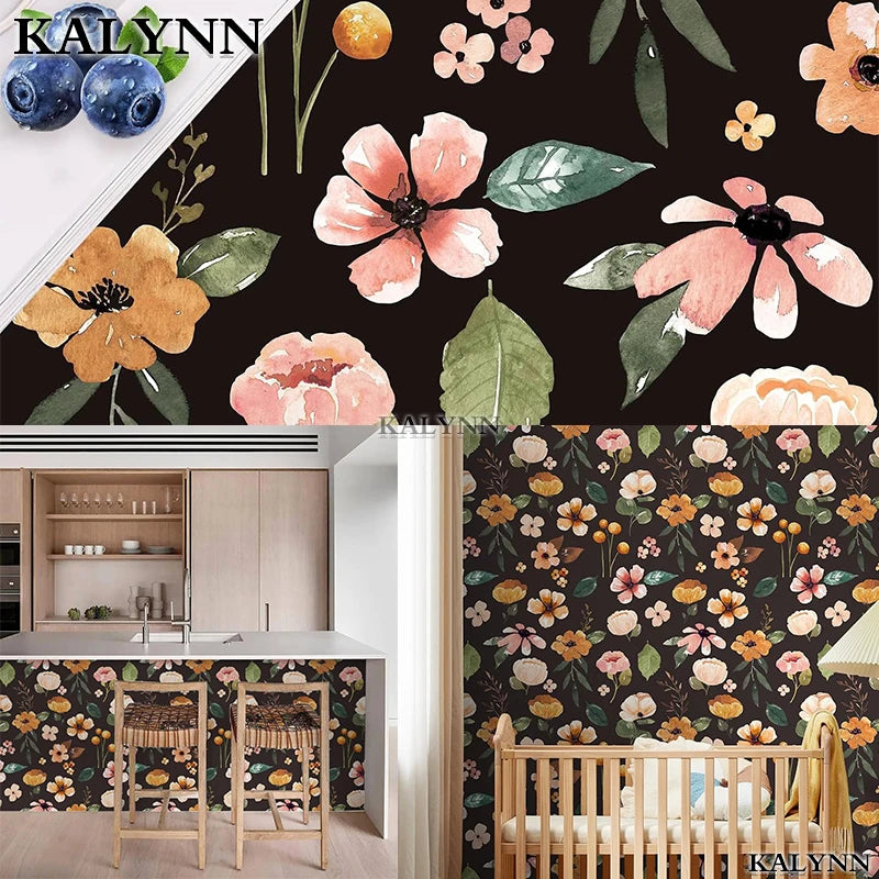 Floral Self Adhesive Wallpaper Peel Stick Contact Paper Kitchen Qme
