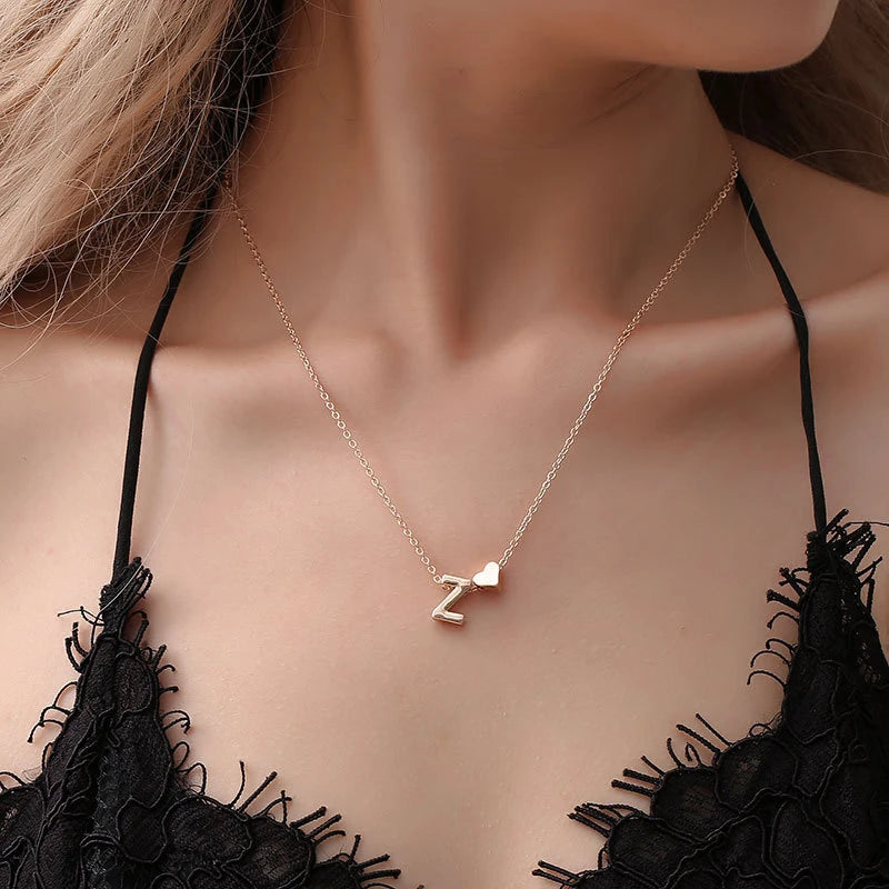 Fashion Dainty Initial Femme Letter Choker Necklace Girl Cool Pendant Jewelry Gift Wholesale Girls Gift Qme