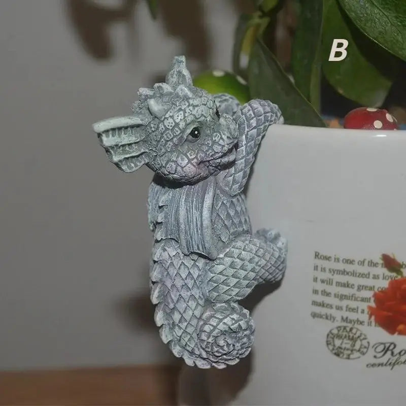 Cute Dragon Outdoor Statue Flower Pot Decoration Hanging Garden Qme