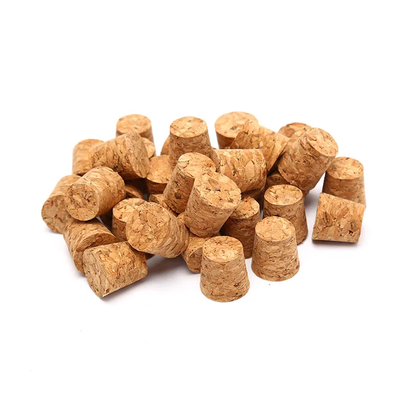 10Pcs Tapered Natural Cork Bottle Stoppers Wine Corks Crafts 18*15*20mm. Qme