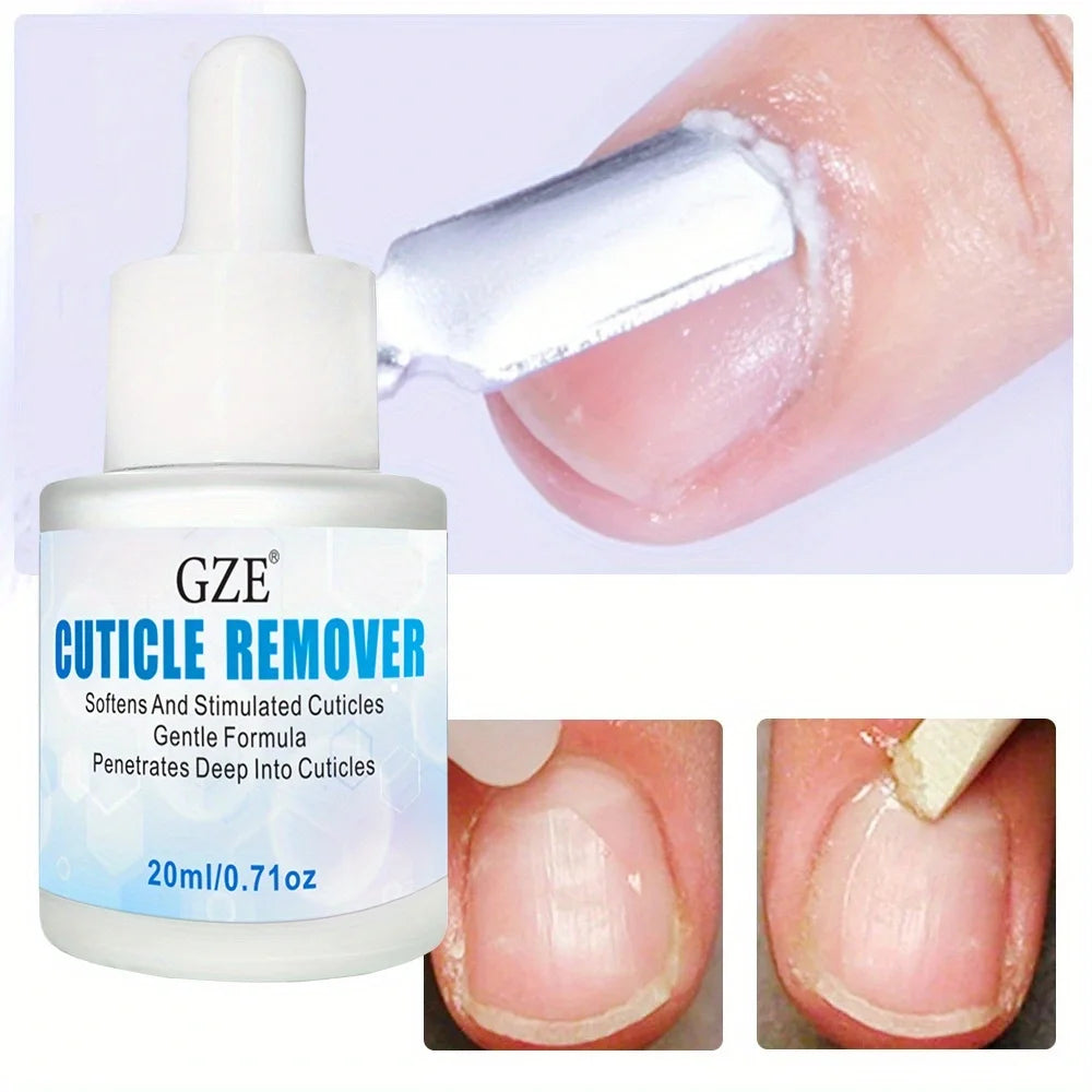 GZE Cuticle Remover Gel with Cuticle Pusher, For Trimming and Softening Cuticles, Nail Care Tool for Salon-Quality Results Qme