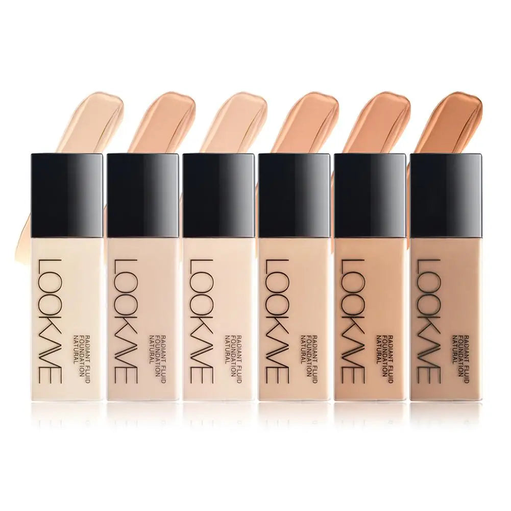 LOOKAVE Liquid Foundation Long Lasting Full Coverage Natural Matte Liquid Foundation Moisturizing Concealer CC Cream Base Makeup Qme