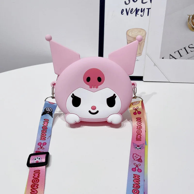 Hello Kitty Kuromi Cute Silicone Coin Purse Fashionable Shoulder Bag for Outings and Trips Qme 5