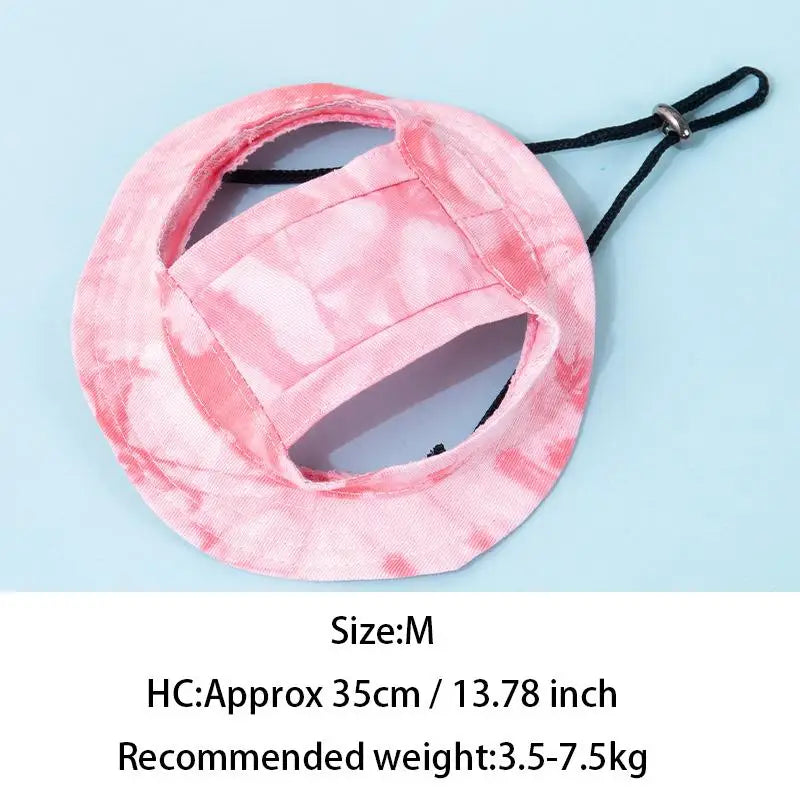 Pets Hat Ear Holes Adjustable Baseball Cap Medium Small Dogs Summer Qme M Pink