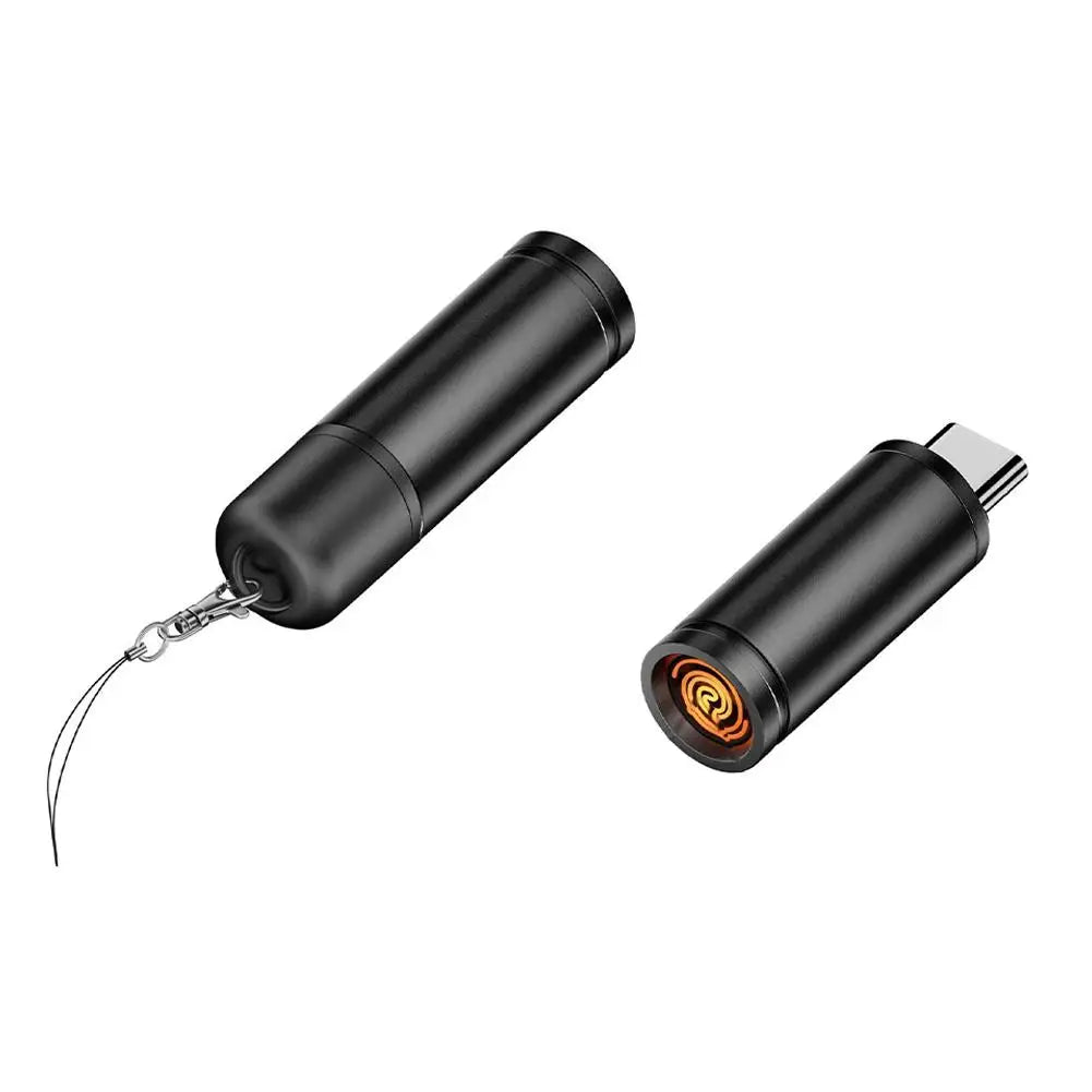 NEW Electric Lighter Type C Cable Lighter For IPhones 15 16 Tablets Safety Switch Windproof With Rechargeable Flameless Igniter Qme black