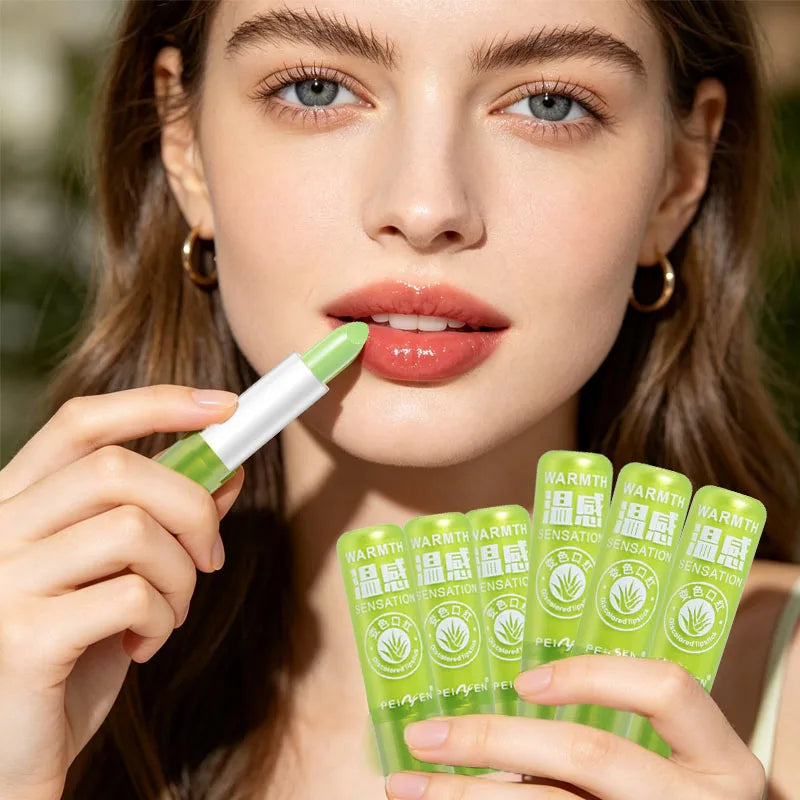 Aloe Lipstick Moisturizing Water Locking Warm Changing Durable Qme
