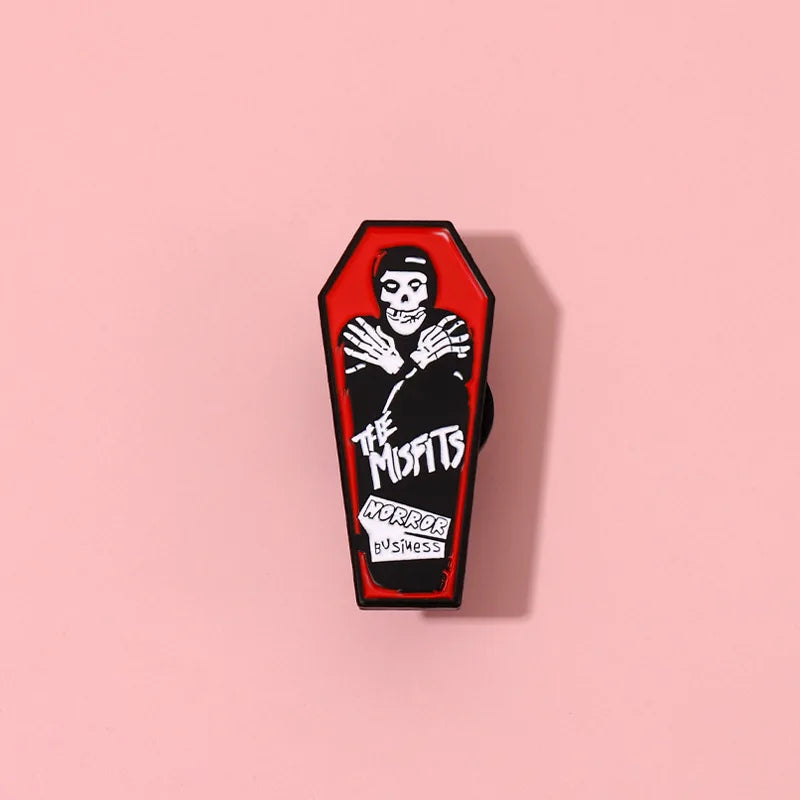 Rock Punk Enamel Pin Music Club Brooch Horror Lepal Badge Metal Backpack Sweater Accessories for Fans Friends Jewelry Wholesale Qme