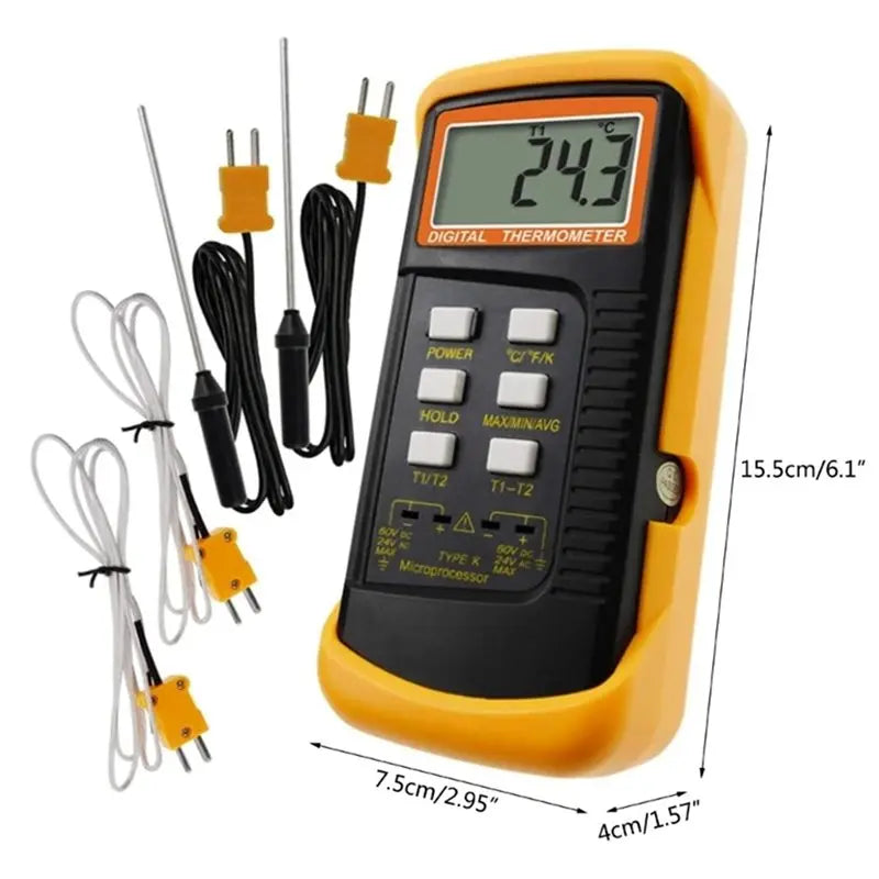 A02F-2 Set Precise Temperature Measurement Monitoring Heat Meter With 8 Thermocouples Probes Sensor K Type Qme