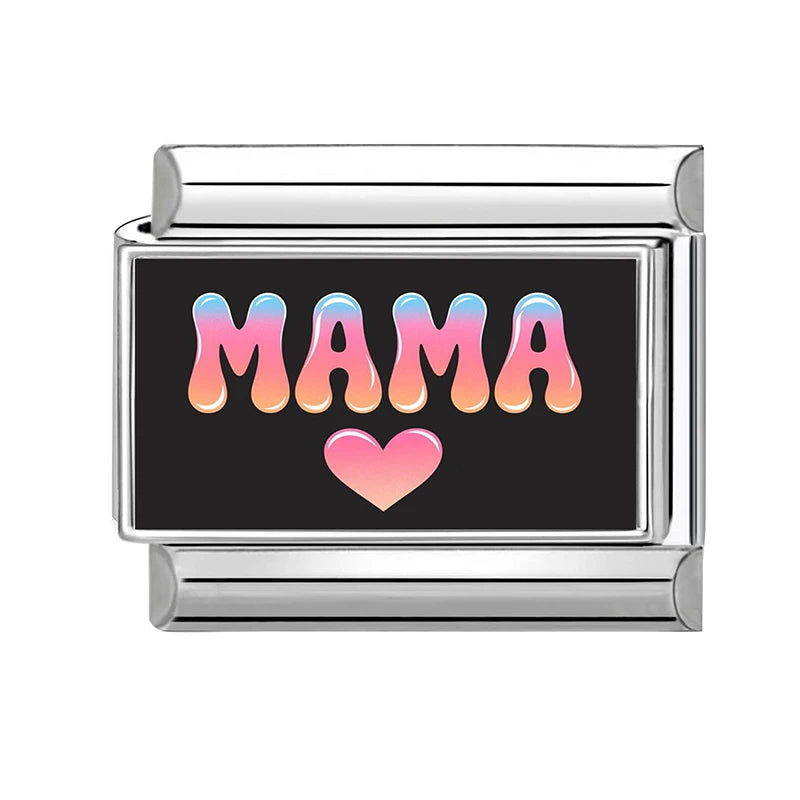 Love Mom Series Cute Child Star Flower Italian Charm Links Fit