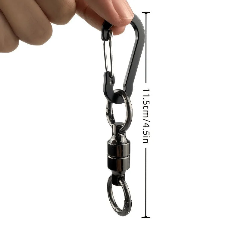 Magnetic Quick Release Carabiner Keychain Swivel Rotatable Magnetic Snap Hook Anti-lost Key Holder Outdoor Backpack Clip Qme