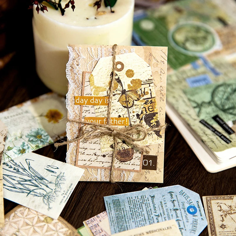 6 Styles 30 Sheets/pack Handbook Small Device Decoration Material Vintage Aesthetic Envelope Notebook DIY Collage Qme