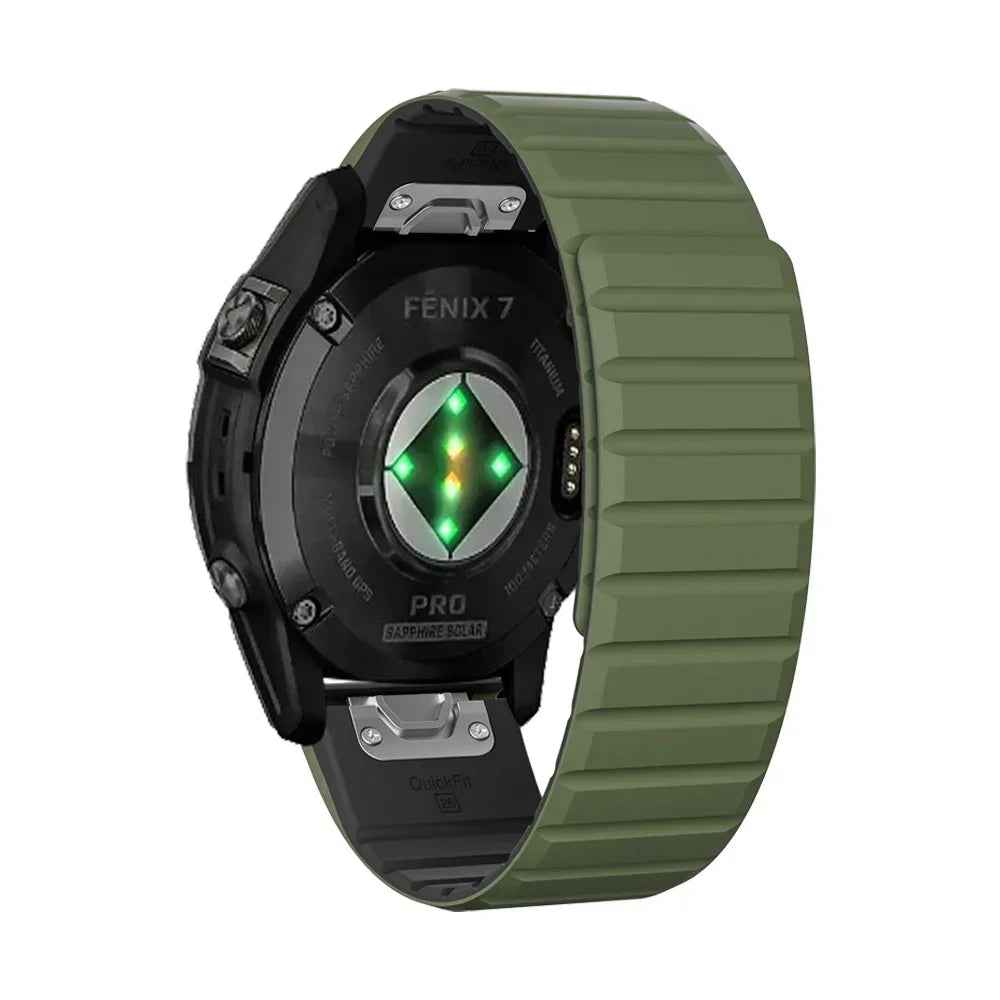 26/22mm Silicone Watch Band for Garmin Fenix 7 7X 6 6X Pro 5 5X Plus 3 HR Enduro Epix Gen 2 Smartwatch Magnetic Loop Wrist Strap Qme BGr 26mm