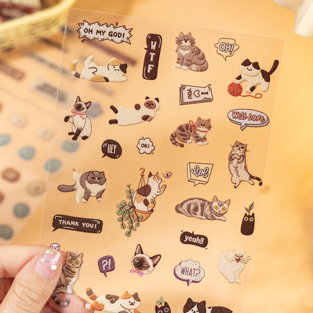 20 Sheets Pet and food themes Die cut Stickers book Cartoon Decorative handmade Scrapbooking Diary Japanese Stationery Supplies Qme