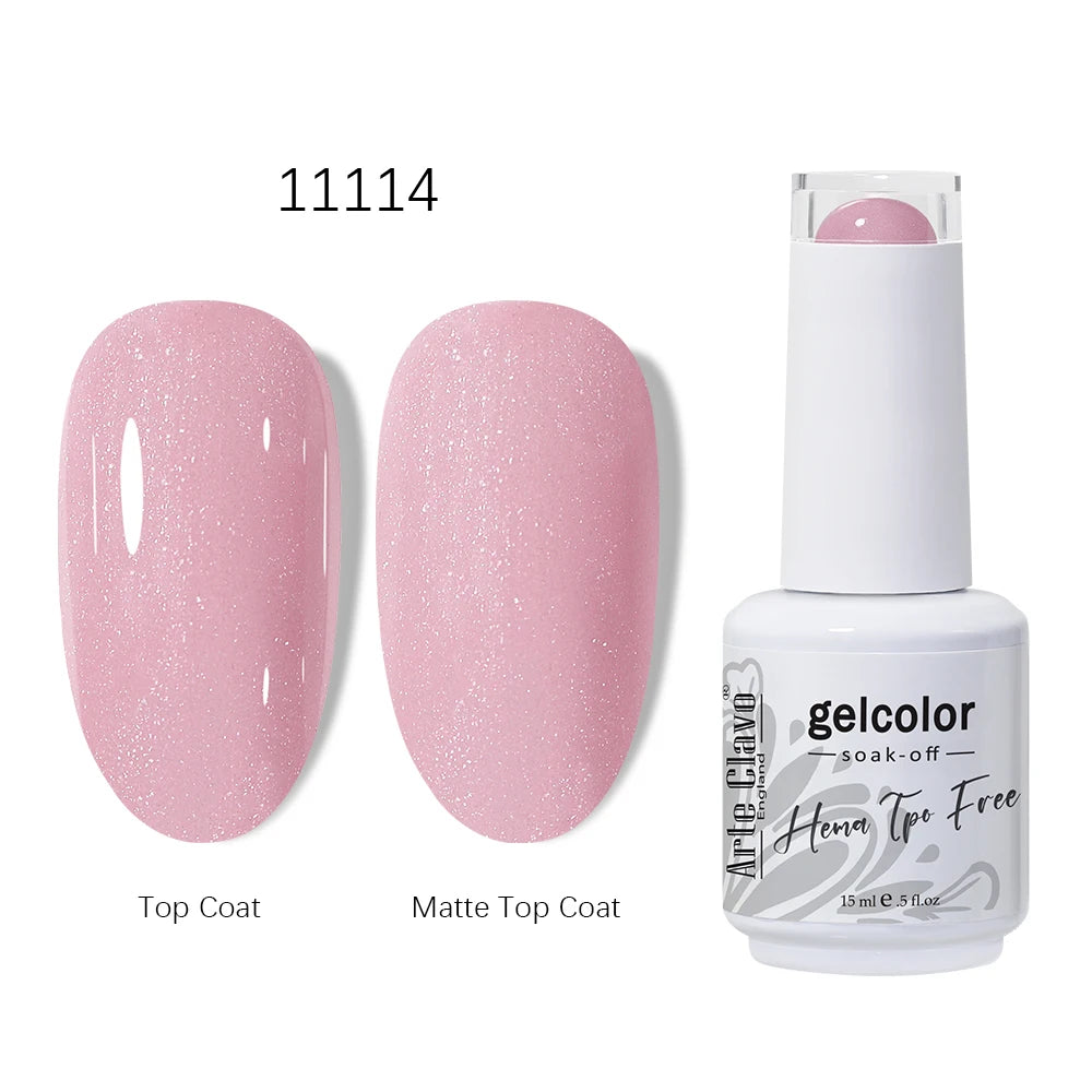 Arte Clavo HEMA TPO Gel Nail Polish Pink Series Semi Permanent Soak Qme 11114
