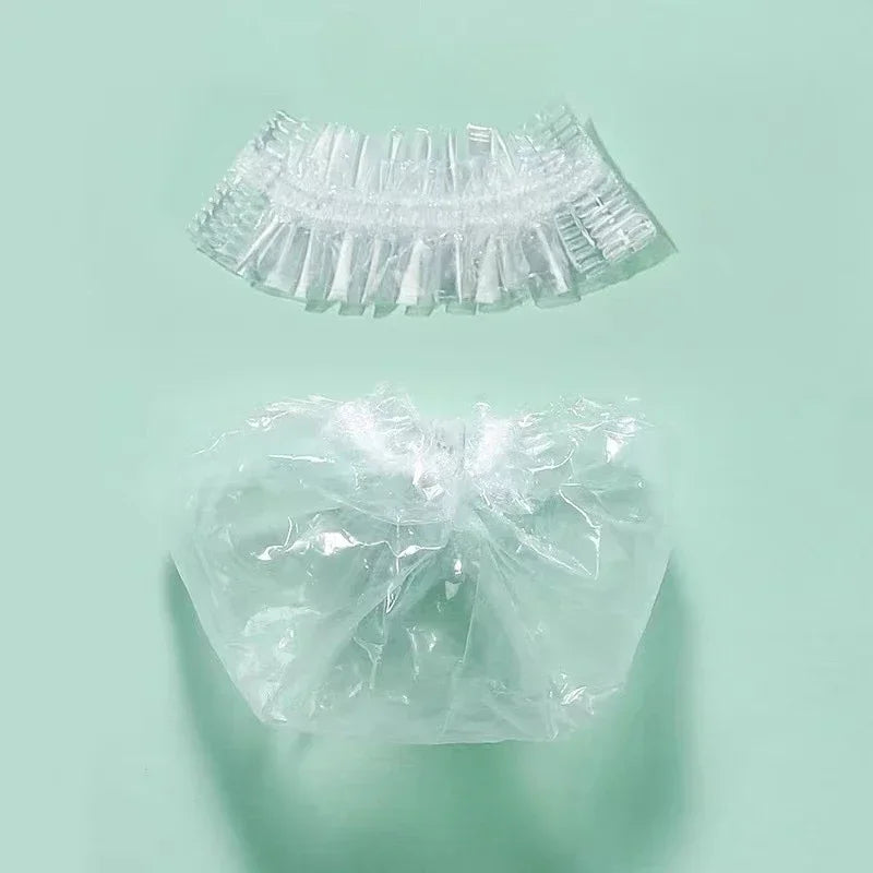 100pcs, Easy to use, One - off Earmuffs for Bath, Shower, Salon, Hair Dyeing, Disposable Waterproof Ear Cover Caps Qme