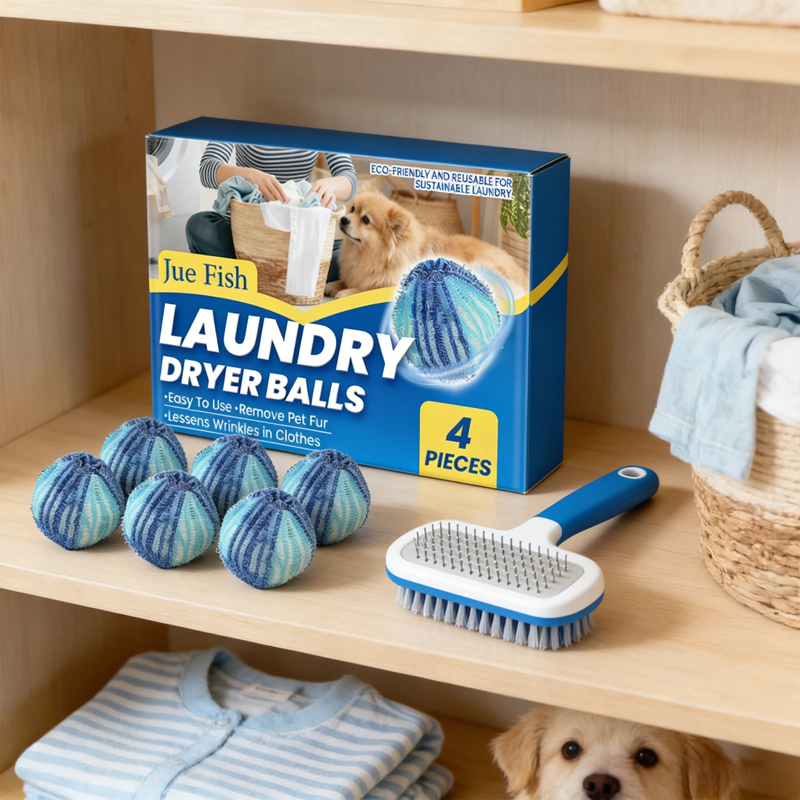Laundry Pet Hair Removal Ball Effectively Remove Pet Hair Clean Clothes Gentle Reusable Household Portable Fabrics Cleaning Ball Qme