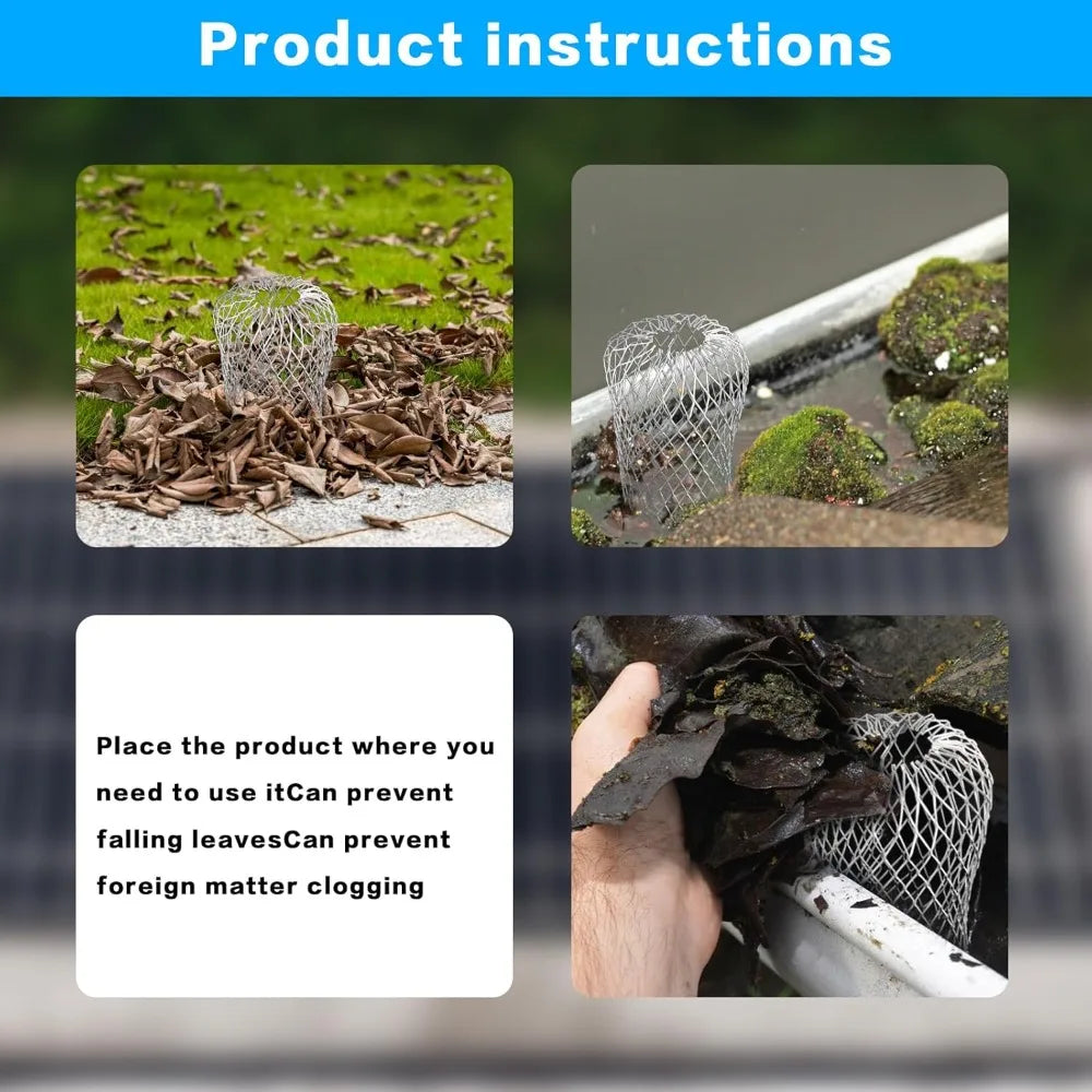2/4/6Pcs Gutters Filte Mesh Aluminum Outdoor Leaf Debris Mud Gutter Guard Drain Net Cover Anti-blocking Gutter Cleaning Tools Qme