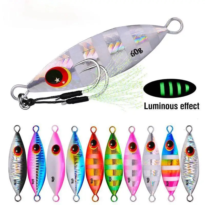 Metal Jig Spoon Lure Artificial Bait Shore Slow Jigging Hard Bass Qme