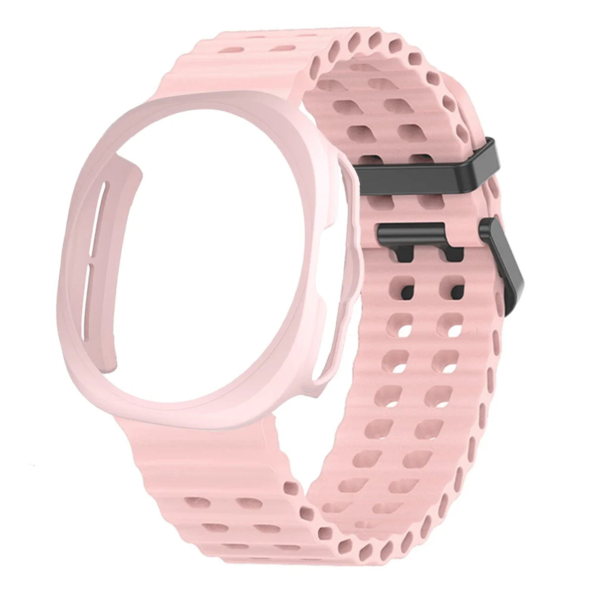 Case+Strap for Samsung Galaxy Watch 7 Ultra 47mm Sport Silicone Band Bracelet PC Case Protective Cover for Galaxy Watch 7 Ultra Qme pink pink Galaxy Watch 7 ultra