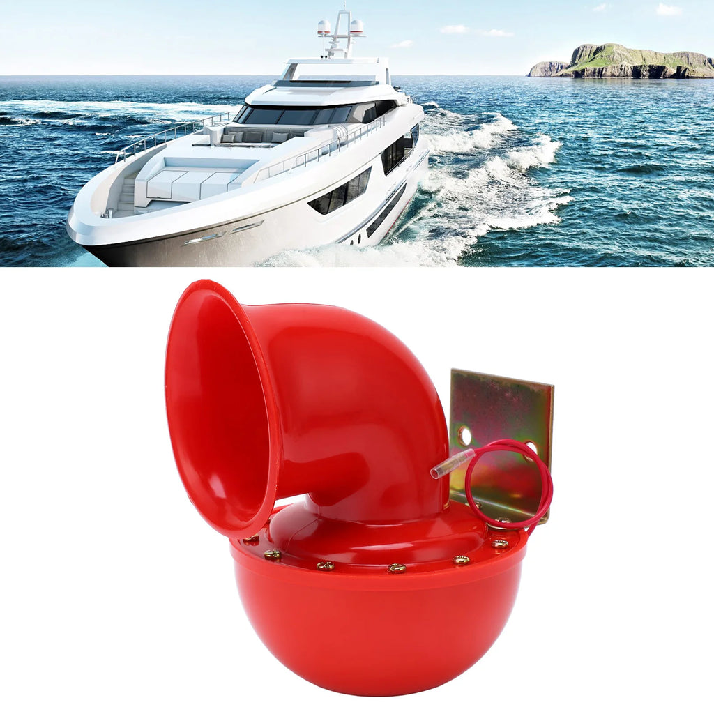 Air Horn Car Horn 150db Red Air Horn Electric Horn Cow Sound Metal Horn for Truck Train Boat Motorcycle Car Qme